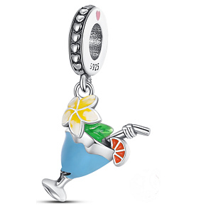 Charm Sterling Silver 925 Mixed Drink - Summer in a Glass, Bracelet Pendant Food and Drink