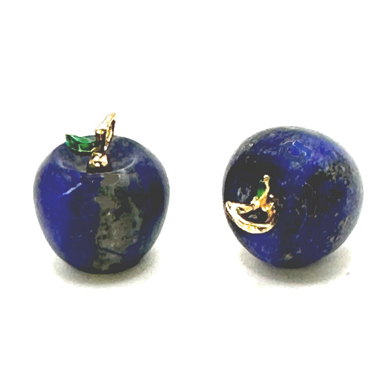 Lapis Lazuli Amethyst Apple of Knowledge pendant, natural stone 2,7 x 15 mm, stone of harmony