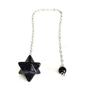 Goldstone Merkaba pendulum, natural stone pendant, stone of ambition