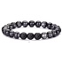 Larvikite and lava – bracelet made of natural stones 18.5 cm | Calm, vitality, intuition and inner strength