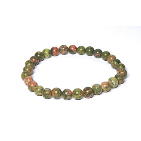 Unakit bracelet elastic natural stone, ball 6 mm / 16-17 cm, stone of personal growth and vision