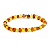 Amber Baltic cognac / gold bracelet elastic natural, nugget irregular approx. 5 mm / 16-17 cm, solidified sunlight