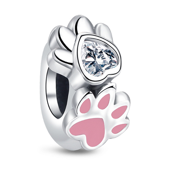 Sterling silver 925 Paw Paws - Beloved Paws, pet bead bracelet