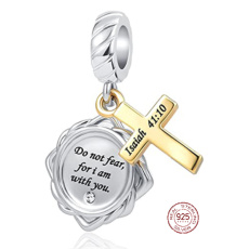 Sterling silver 925 Religious spells Isah 41:10, 2in1 pendant for bracelet