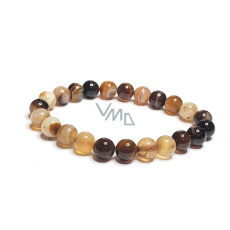 Brown lace agate elastic bracelet, natural stone, 8 mm bead / 16 - 17 cm, provides courage and strength