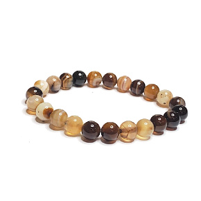 Brown lace agate elastic bracelet, natural stone, 8 mm bead / 16 - 17 cm, provides courage and strength