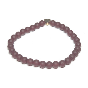 Garnet matt bracelet elastic natural stone, ball 6 mm / 16 - 17 cm, stone of fire, love