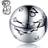 Sterling silver 925 zodiac sign Capricorn + cubic zirconia, bead for bracelet 9 mm