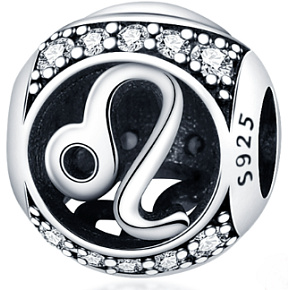 Charm Znamení zvěrokruhu Lev + zirkony, korálek na náramek Charm Znamení zvěrokruhu Lev + zirkony, korálek na náramek