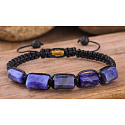 Sodalite bracelet made of natural stones, hand knitted, adjustable size, stone communication