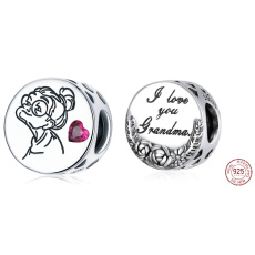 Sterling silver 925 Grandma Love, bracelet bead, family