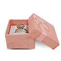 Gift box with jewelry sponge and pink ribbon 4 x 4 x 2.5 cm 1 piece