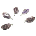Amethyst Lavender Malawi Tumbler pendant natural stone 2,2-3 cm, 1 piece, stone of kings and bishops