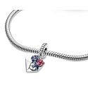 Sterling silver 925 Flower envelope, love bracelet pendant
