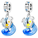 Sterling Silver 925 Luminous - Zodiac Sign Aquarius, Bracelet Pendant