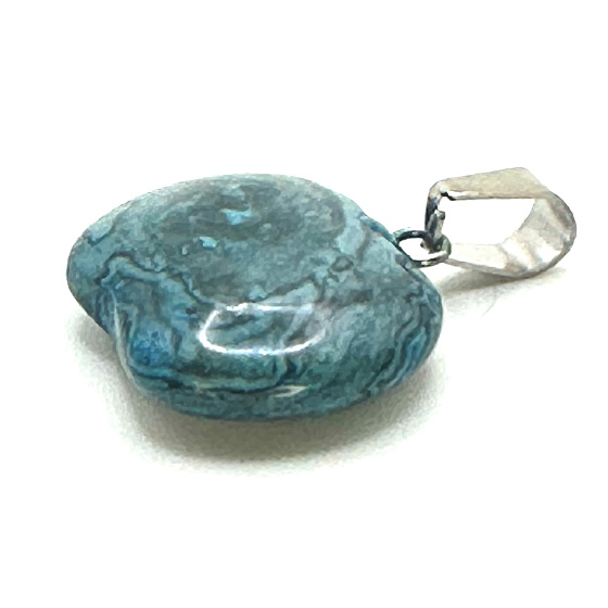 Chrysocolla Apple of Knowledge pendant natural stone 1,5 cm, King Solomon stone