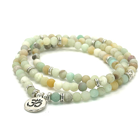 108 Mala Amazonite + Om symbol necklace prayer jewel flexible, natural stone 6 mm 108 Mala Amazonite + Om symbol necklace prayer jewel flexible, natural stone 6 mm