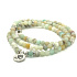 108 Mala Amazonite + Om symbol necklace prayer jewel flexible, natural stone 6 mm