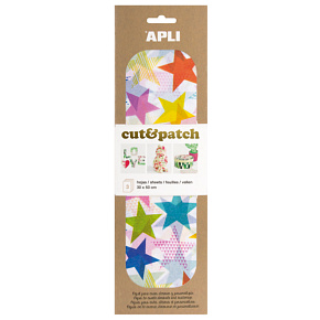 Apli Cut & Patch paper for napkin technique Colorful Stars 30 x 50 cm 3 pieces
