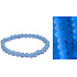 Jade Luminois Light Phosphorescent, blue glow in the dark, bracelet elastic natural stone, bead 6 mm / 16 - 17 cm