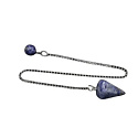 Sodalite pendulum natural stone 2,5 cm + 18 cm chain with bead, stone communication