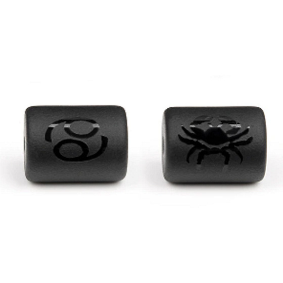 Onyx Cancer zodiac sign, natural stone bracelet pendant, 10 mm 1 piece, life force stone