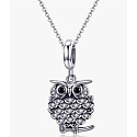 Sterling silver 925 Lovely owl, animal bracelet pendant