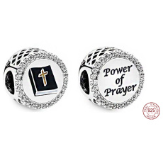 Charm Sterling silver 925 Religious charms power of prayer, bead for bracelet