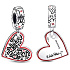 Charm Sterling Silver 925 Keith Haring Heart Art Lines, People and Hearts, Pendant Bracelet