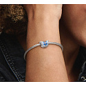 Charm Sterling silver 925 Blue shimmering butterfly bead on animal bracelet
