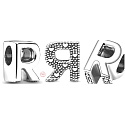 Sterling silver 925 Alphabet letter R, bead for bracelet