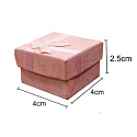Gift box with jewelry sponge and pink ribbon 4 x 4 x 2.5 cm 1 piece