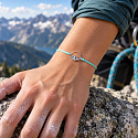 The Power of Color – The Mountains Are Calling – Mountain-Themed Bracelet on a Mint Cord