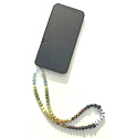 Protection, wealth vitality collection Sara, mobile phone pendant against loss natural stone bead 6 mm / approx. 41 cm