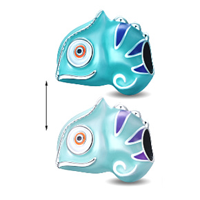 Charm Sterling silver 925 Thermo - Mlok breathes life - symbol of fire, bead on bracelet animal