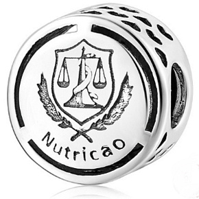 Charm Sterling silver 925 Nutrition bead on bracelet job
