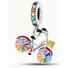 Charm Sterling silver 925 Color wheel, bracelet pendant, sport