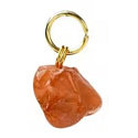 Red Aventurine – mini pendant made of natural stone approx. 0.8–1.2 cm, gold finish | Talisman of energy and courage