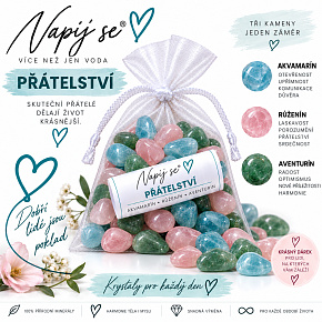 Napij se® přátelství – výměnná minerální náplň | Akvamarín, Růženín, Aventurín, 200 g Napij se® přátelství – výměnná minerální náplň | Akvamarín, Růženín, Aventurín, 200 g