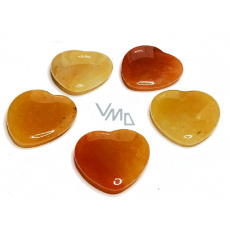 Avanturine orange Hmatka, healing gemstone in the shape of a heart natural stone 3 cm 1 piece, stone of happiness and prosperity