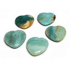 Amazonite Hmatka, heart-shaped healing gemstone natural stone 3 cm, 1 piece, stone of hope