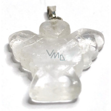 Crystal Angel guardian pendant natural stone hand cut 3 cm 1 piece, stone stones
