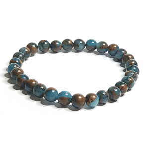 Jasper Cloisonne Blue bracelet elastic natural stone, ball 6 mm / 16 - 17 cm