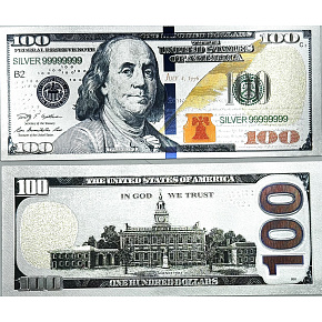 Talisman silver-plated dollar note 100 USD 1