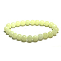 Jade Luminois Light Phosphorescent, yellow glow in the dark, bracelet elastic natural stone, bead 8 mm / 16 - 17 cm