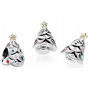 Sterling silver 925 Christmas tree silver, Christmas bracelet bead