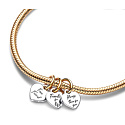 Charm Sterling silver 925 Triple friendship charm with engraved message 3in1, divisible friendship bracelet pendant