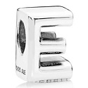 Sterling silver 925 Alphabet letter E, bead for bracelet