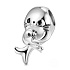 Charm Sterling silver 925 Seal with baby - mother's love, bead on bracelet animal