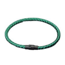 Lanový Magnetický náramek – zelený 18,5 cm x 4 mm, unisex Lanový Magnetický náramek – zelený 18,5 cm x 4 mm, unisex